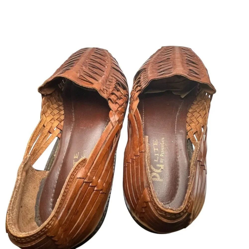 PG Lite by Pepper Gate Fisherman Sandals Mens Size 12 Brown Leather Huaraches